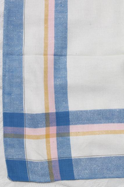 photo of 1940s, 50s, 60s vintage kitchen tablecloths, retro plaids, plaid woven & print fabric #3