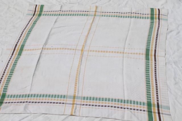 photo of 1940s, 50s, 60s vintage kitchen tablecloths, retro plaids, plaid woven & print fabric #4