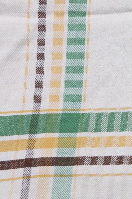 photo of 1940s, 50s, 60s vintage kitchen tablecloths, retro plaids, plaid woven & print fabric #5