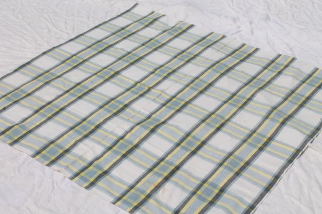 photo of 1940s, 50s, 60s vintage kitchen tablecloths, retro plaids, plaid woven & print fabric #6