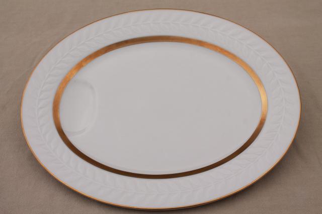 photo of 1940s 50s Theodore Haviland Embassy laurel border china roast meat dripping well serving platter #1