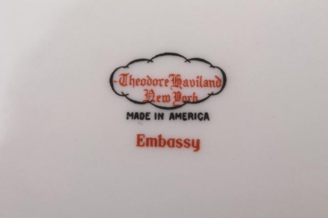 photo of 1940s 50s Theodore Haviland Embassy laurel border china roast meat dripping well serving platter #8