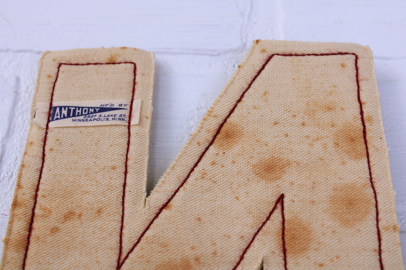photo of 1940s 50s vintage FFA chenille letter N letterman varsity jacket sew on patch, Anthony Minneapolis label  #4