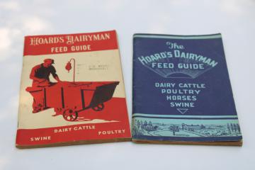 catalog photo of 1940s 50s vintage Hoards Dairyman books farm livestock feeds feeding cattle, swine, poultry