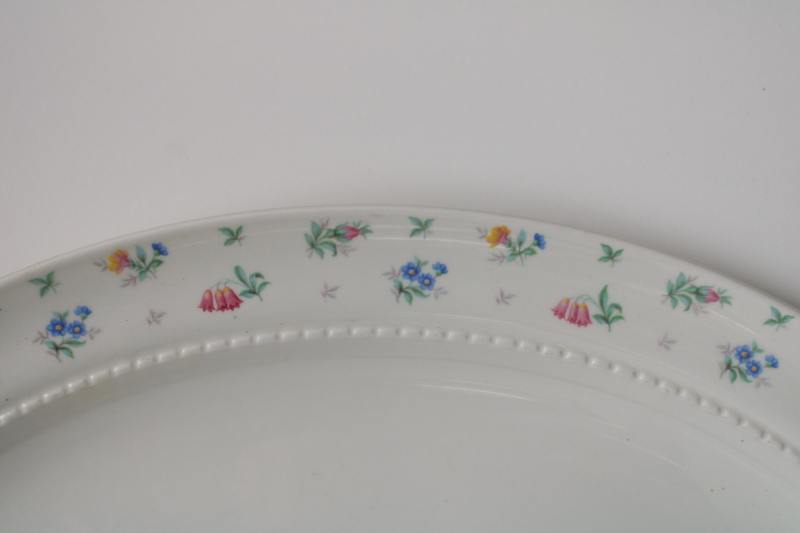 photo of 1940s 50s vintage Monticello Hall China, tiny flowers floral sprig dinnerware, platters & serving bowls  #4