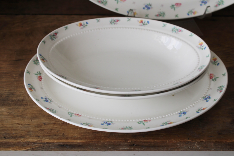 photo of 1940s 50s vintage Monticello Hall China, tiny flowers floral sprig dinnerware, platters & serving bowls  #5