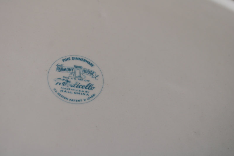 photo of 1940s 50s vintage Monticello Hall China, tiny flowers floral sprig dinnerware, platters & serving bowls  #8