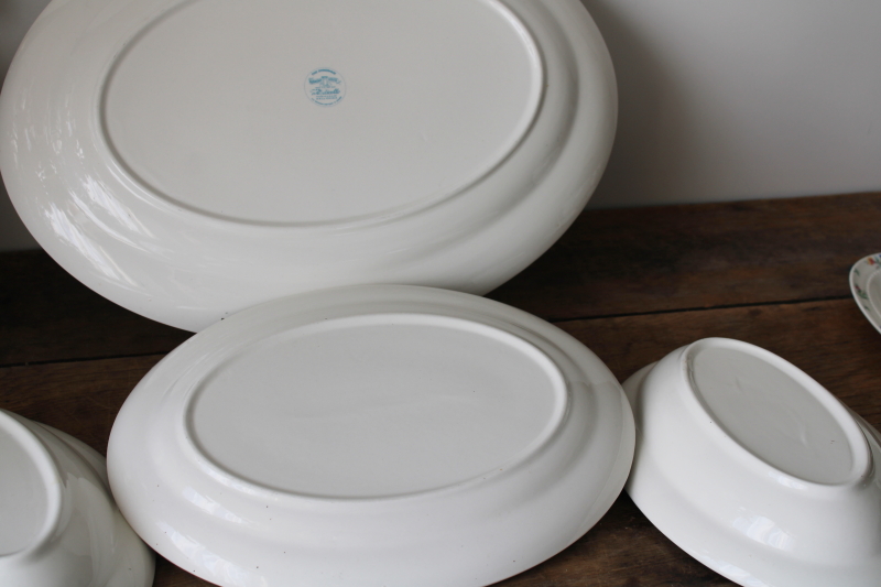 photo of 1940s 50s vintage Monticello Hall China, tiny flowers floral sprig dinnerware, platters & serving bowls  #11