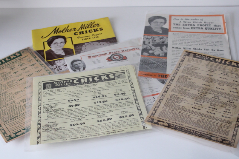 photo of 1940s 50s vintage chicken farm ephemera lot, Mother Miller baby chicks hatchery catalogs, old magazines #2