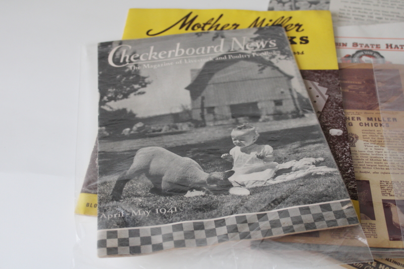photo of 1940s 50s vintage chicken farm ephemera lot, Mother Miller baby chicks hatchery catalogs, old magazines #5