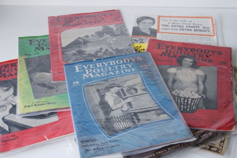 photo of 1940s 50s vintage chicken farm ephemera lot, Mother Miller baby chicks hatchery catalogs, old magazines #6