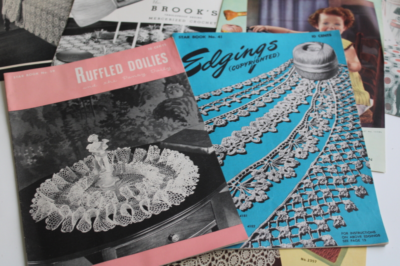 photo of 1940s 50s vintage crochet pattern leaflets booklets lot, Star and Coats & Clark books  #3