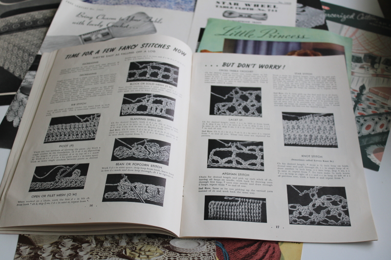 photo of 1940s 50s vintage crochet pattern leaflets booklets lot, Star and Coats & Clark books  #5