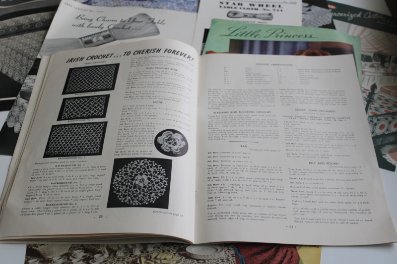 photo of 1940s 50s vintage crochet pattern leaflets booklets lot, Star and Coats & Clark books  #6