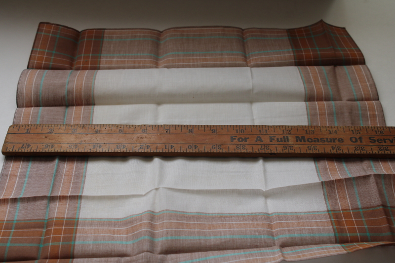 photo of 1940s 50s vintage men's cotton handkerchiefs in original box, dapper pocket squares w/ colored borders  #6