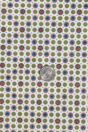 photo of 1940s 50s vintage print cotton fabric lot, 12 yards assorted shirting prints #4