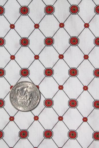 photo of 1940s 50s vintage print cotton fabric lot, 12 yards assorted shirting prints #6