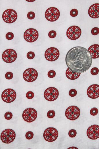 photo of 1940s 50s vintage print cotton fabric lot, 12 yards assorted shirting prints #8