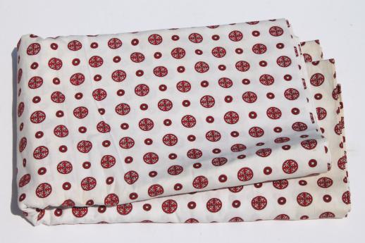 photo of 1940s 50s vintage print cotton fabric lot, 12 yards assorted shirting prints #9