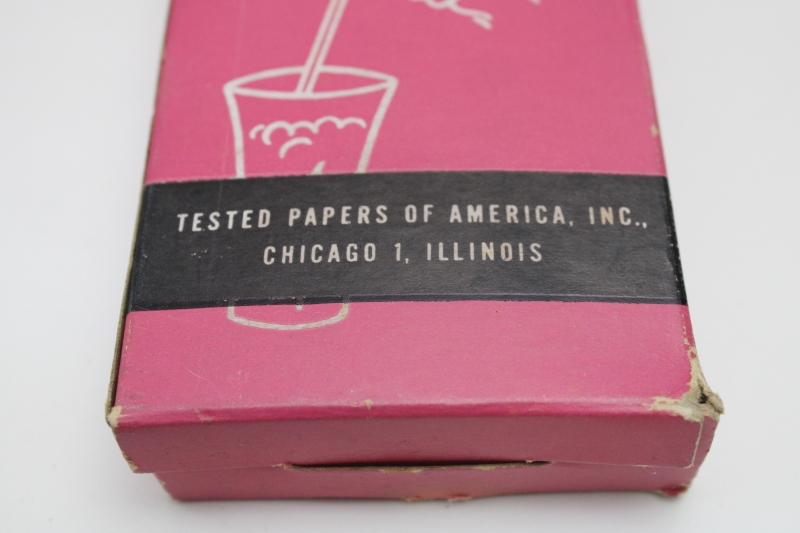 photo of 1940s 50s vintage soda fountain paper straws in original boxes, Sweetheart straws in candy colors  #7