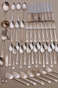 catalog photo of 1940s Sears Roebuck silver plate flatware, Newport pattern silverware estate lot mixed pieces