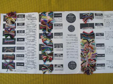 photo of 1940s Victory knitting wool yarn sample swatch card, War Bonds ad #2