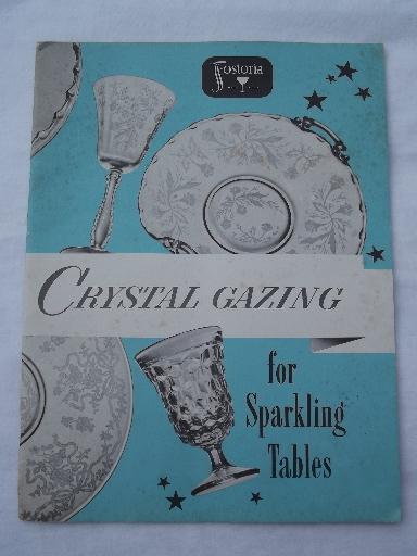 photo of 1940s catalog booklet, vintage Fostoria elegant glass crystal patterns #1