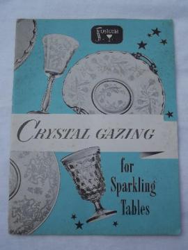 catalog photo of 1940s catalog booklet, vintage Fostoria elegant glass crystal patterns