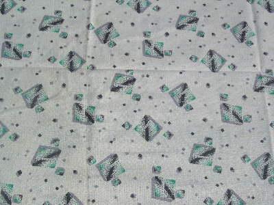 photo of 1940's cotton feedsack fabric, geometric print #1