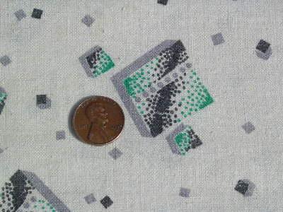 photo of 1940's cotton feedsack fabric, geometric print #2