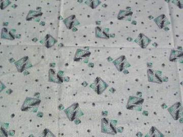 catalog photo of 1940's cotton feedsack fabric, geometric print