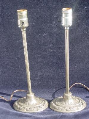 photo of 1940's floral metal vanity lamps #1