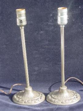 catalog photo of 1940's floral metal vanity lamps