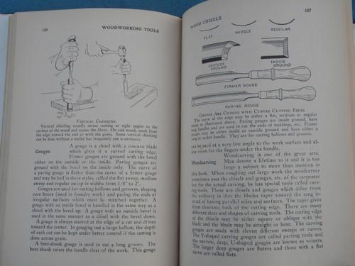 photo of 1940s illustrated guide to woodworking tools chisel, saws, planes etc #1