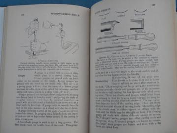 catalog photo of 1940s illustrated guide to woodworking tools chisel, saws, planes etc