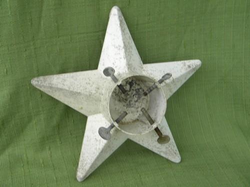 photo of 1940s mid-century vintage aluminum star shaped Christmas tree stand #1