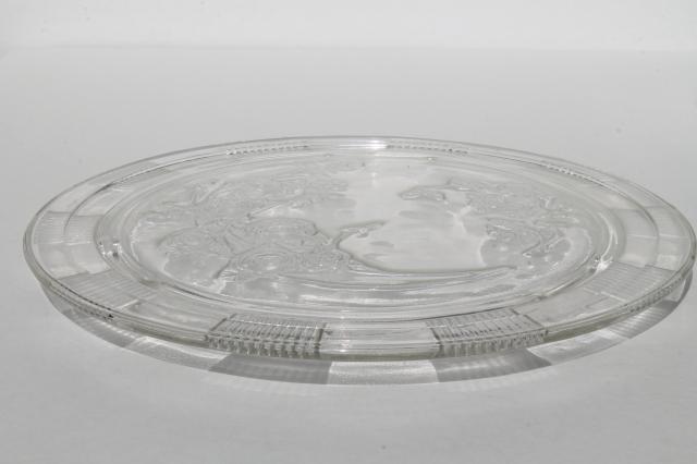 photo of 1940s or 50s vintage kitchen glass cake plate w/ metal cake cover dome #5