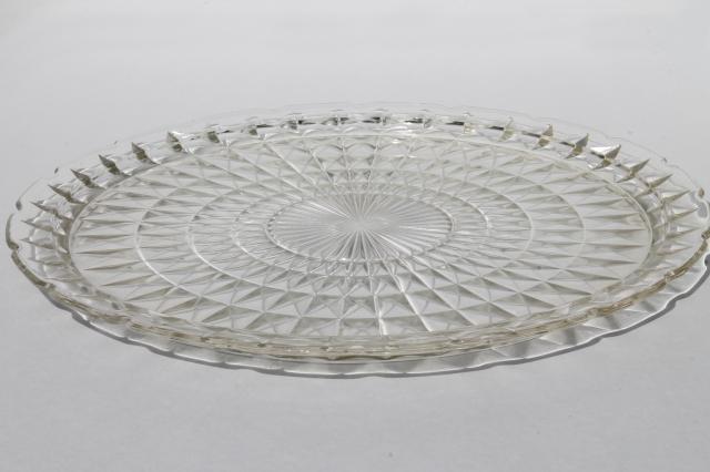 photo of 1940s or 50s vintage kitchen glass cake plate w/ metal cake cover dome #6