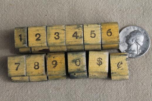 photo of 1940s or 50s vintage rubber stamp letters & numbers, fancy alphabet letter stamps lot #4