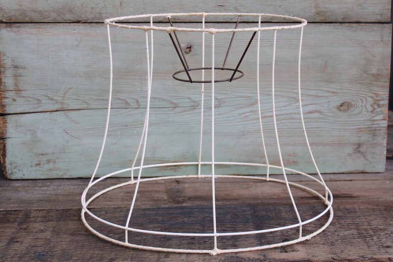 photo of 1940s or 50s vintage wire lamp shade frame, oval lampshade for table lamp  #1