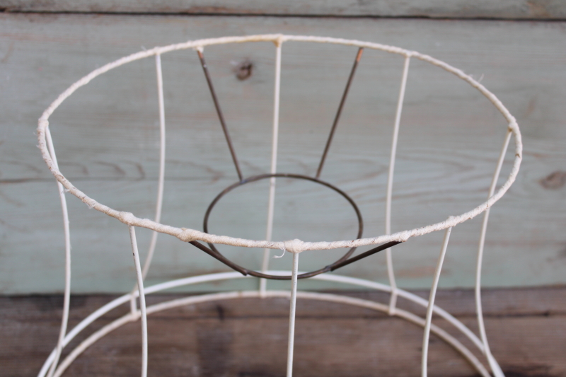 photo of 1940s or 50s vintage wire lamp shade frame, oval lampshade for table lamp #2