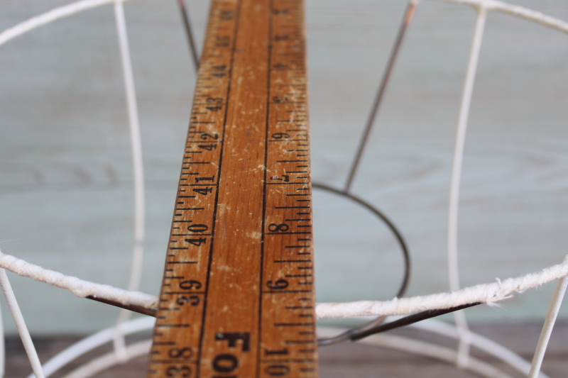 photo of 1940s or 50s vintage wire lamp shade frame, oval lampshade for table lamp #7