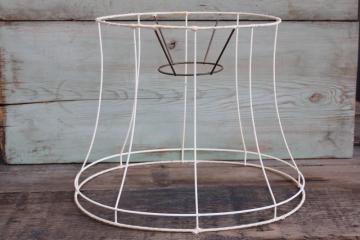 1940s or 50s vintage wire lamp shade frame, oval lampshade for table lamp 
