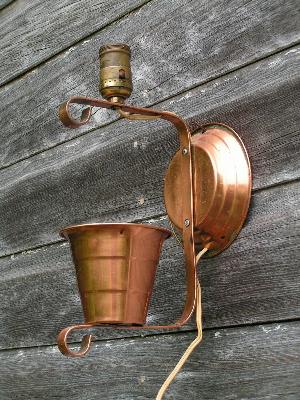 photo of 1940's solid copper wall sconce #3