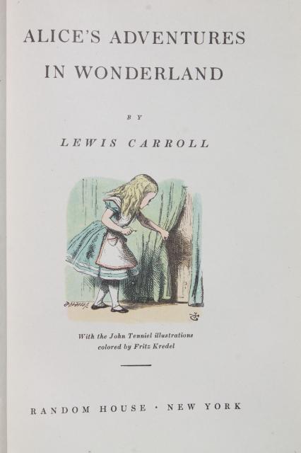 photo of 1940s vintage Alice in Wonderland special edition book color Tenniel illustrations #3