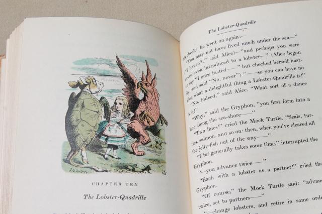 photo of 1940s vintage Alice in Wonderland special edition book color Tenniel illustrations #4