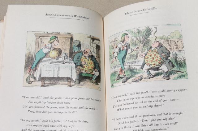 photo of 1940s vintage Alice in Wonderland special edition book color Tenniel illustrations #5