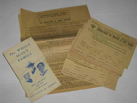 photo of 1940s vintage Boy Scout's Scoutmaster's material lot, books, papers, forms #5