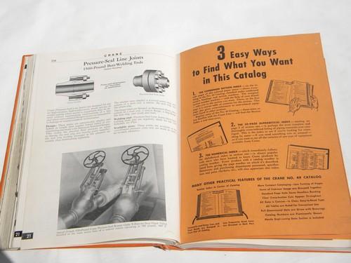 photo of 1940s vintage Crane plumbing supply catalog w/tools, asbestos advertising #3