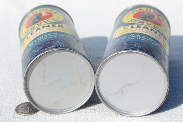 photo of 1940s vintage Guardian Service Ware aluminum metal scouring powder cleaner cans, old advertising  #7